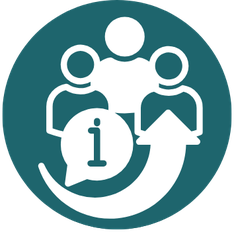 Icon mit Gruppe und Informationssymbol
