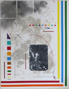 daluz composition géométrique abstraite aux formes colorées inspiration Kandinsky et Miró