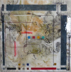 daluz composition géométrique abstraite aux formes colorées inspiration Kandinsky et Miró