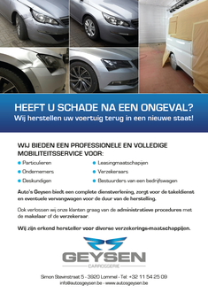 Dirk Van Bun Communicatie & Vormgeving - Grafische vormgeving - Grafisch ontwerp - reclame - publiciteit - Grafisch ontwerp - Lommel - Leaflet & Flyer Auto's Geysen