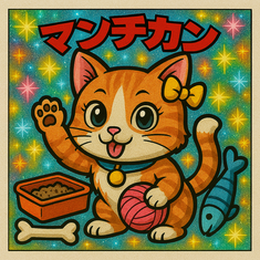 ペットショップの風景　猫のマンチカン