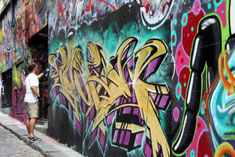 Street-Art in der Hosier Lane, Melbourne, Australien