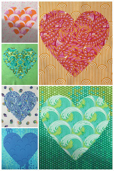 Faded Hearts Patchwork Applizieren Tula Pink