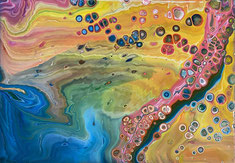 Acrylic Pouring Flip Cup von Andrea Christiane Spring Worpswede
