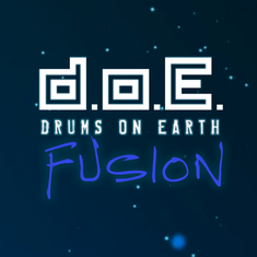 Logo of the band "Drums On Earth" with catchword "Fusion"