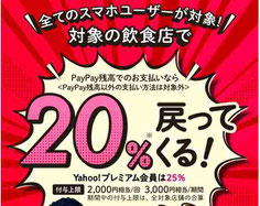 キャッシュレスキャンペーン-PayPay20パーセント還元