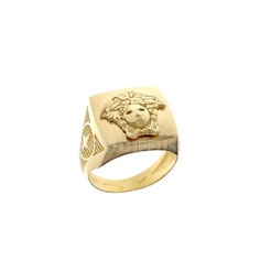 Anello da uomo  in oro  giallo 18 kt a scudo Medusa prezzi scontati
