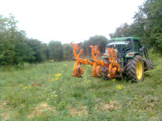 My grandpa with farm tractor