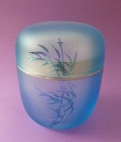 茶道具硝子棗 茶道具 なつめ お薄器 ガラス 硝子 義山棗 ギヤマン棗 切子 星野