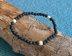 Lavastein Armband mit Zirbenperlen