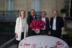 de gauche à droite : Dominique Bona, Arnaud Delbard, Yves Rouart, Jean-Marie Rouart