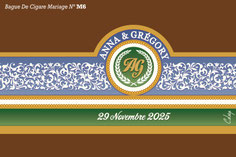 Bague de cigare personnalisée pour un Mariage - Bagues de cigares spéciales Mariage - Idée cadeau Mariage - Cigares personnalisés Mariage - Cadeau invités Mariage - Etiquette de cigare personnalisée