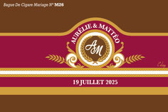 Bague de cigare Mariage - étiquette de cigare personnalisée pour un Mariage - Bagues de cigares spéciales Mariage - Idée cadeau Mariage - Cigares personnalisés Mariage - Cadeau invités Mariage - Etiquette de cigare personnalisée