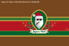 Etiquettes de cigares pour les Fêtes - Bague de cigare personnalisée pour Les Fêtes de Noël - Joyeux Noël - Bagues de cigares personnalisées spéciale Noël - Sticker bague de cigare personnalisée Père Noël