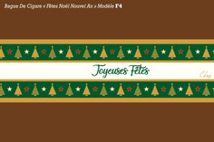 Etiquettes de cigares pour les Fêtes - Bague de cigare personnalisée pour Les Fêtes de Noël - Joyeux Noël - Bagues de cigares personnalisées spéciale Noël - Sticker bague de cigare personnalisée Père Noël