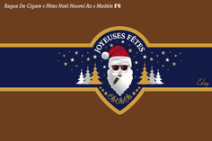 Etiquettes de cigares pour les Fêtes - Bague de cigare personnalisée pour Les Fêtes de Noël - Joyeux Noël - Bagues de cigares personnalisées spéciale Noël - Sticker bague de cigare personnalisée Père Noël