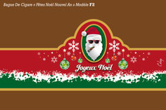 Etiquettes de cigares pour les Fêtes - Bague de cigare personnalisée pour Les Fêtes de Noël - Joyeux Noël - Bagues de cigares personnalisées spéciale Noël - Sticker bague de cigare personnalisée Père Noël