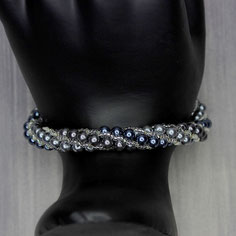 Armband silber-grau-hematite Glasperlen Miyuki