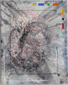 daluz composition abstraction lyrique et géométrique abstraite aux formes colorées 