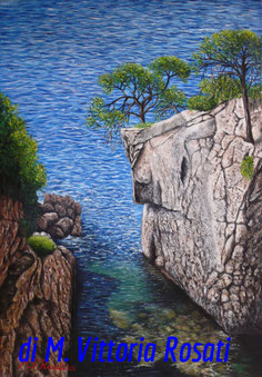 La grotta delle Viole in Puglia, olio su tela cm 35x50, 2008