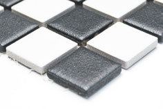 mosaico ceramica antiscivolo per piscina colore bianco nero scacchiera
