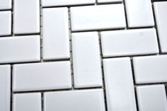 mosaico in ceramica colore bianco forma rettangolo lucida