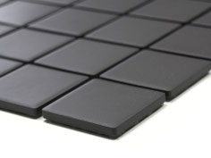 mosaico in ceramica antiscivolo non smaltato opaco colore nero