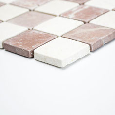 mosaico marmo Botticino Rosso Verona anticato