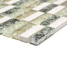 Mosaico Marmo Vetro 15/50mm Brick Broken Grigio