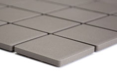 mosaico in ceramica non smaltato opaco colore grigio. 3,40 Euro al foglio