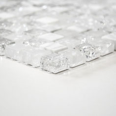 Mosaico Marmo Vetro 15mm Cub Neve
