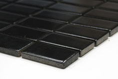 mosaico in ceramica a mattoncino colore nero opaco