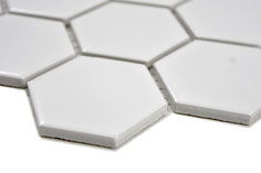mosaico esagonale bianco lucido