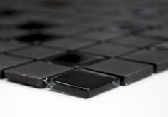 mosaico in ceramica e vetro antiscivolo colore nero