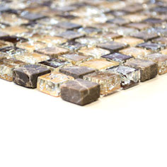 Mosaico Marmo Vetro 15mm Cub Mix Emperador