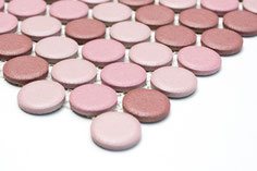 mosaico rotondo in ceramica mix rosa opaco