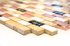 mosaico in midiperla beige