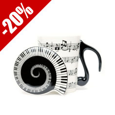 Tasse Noten Klavier Tastatur