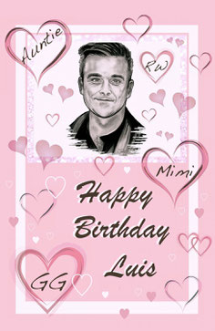 unique robbie williams birthday greetings card 