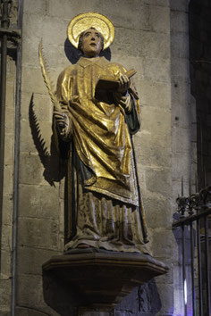 Bild: Statue San Feliu in der Basilica de Sant Feliu in Girona 