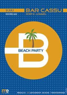 Dirk Van Bun Communicatie & Vormgeving  - Grafisch ontwerp - reclame - publiciteit - Grafisch ontwerp - Lommel - Affiche Beach Party