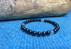Schwarzes Turmalin Armband mit Bergkristall