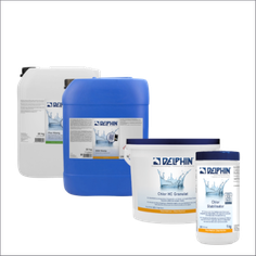 Delphin Wasserpflege, Chlor, pH Minus, pH Plus, Wassergleichgewicht, Anti-Algen, Lockung, Aktivsauerstoff, Poolreinigung, Wasseranalyse