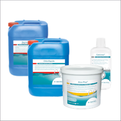Bayrol Wasserpflegemittel, Chlor, Chlor flüssig, pH Minus, pH Plus von PRM Pool-Shop