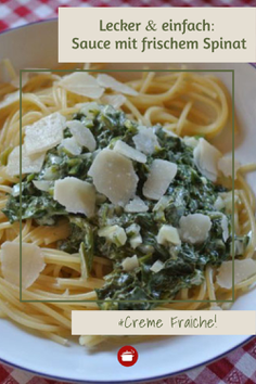 Einfache #Soße aus frischem #spinat und Creme Fraiche #schnellerezepte #crèmefraîche