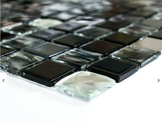 Mosaico adesivo in Vetro Cristallo Black