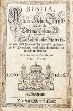 Queen Christina's Bible 1546 title page