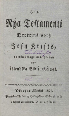 Icelandic New Testament 1825, 1827
