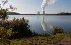 Blick auf das Kraftwerk Böhlen.