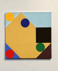Ellen Roß, squares + circles motiv n°2_1/6/19, Vinyl auf Leinwand, 30 x 30 cm
